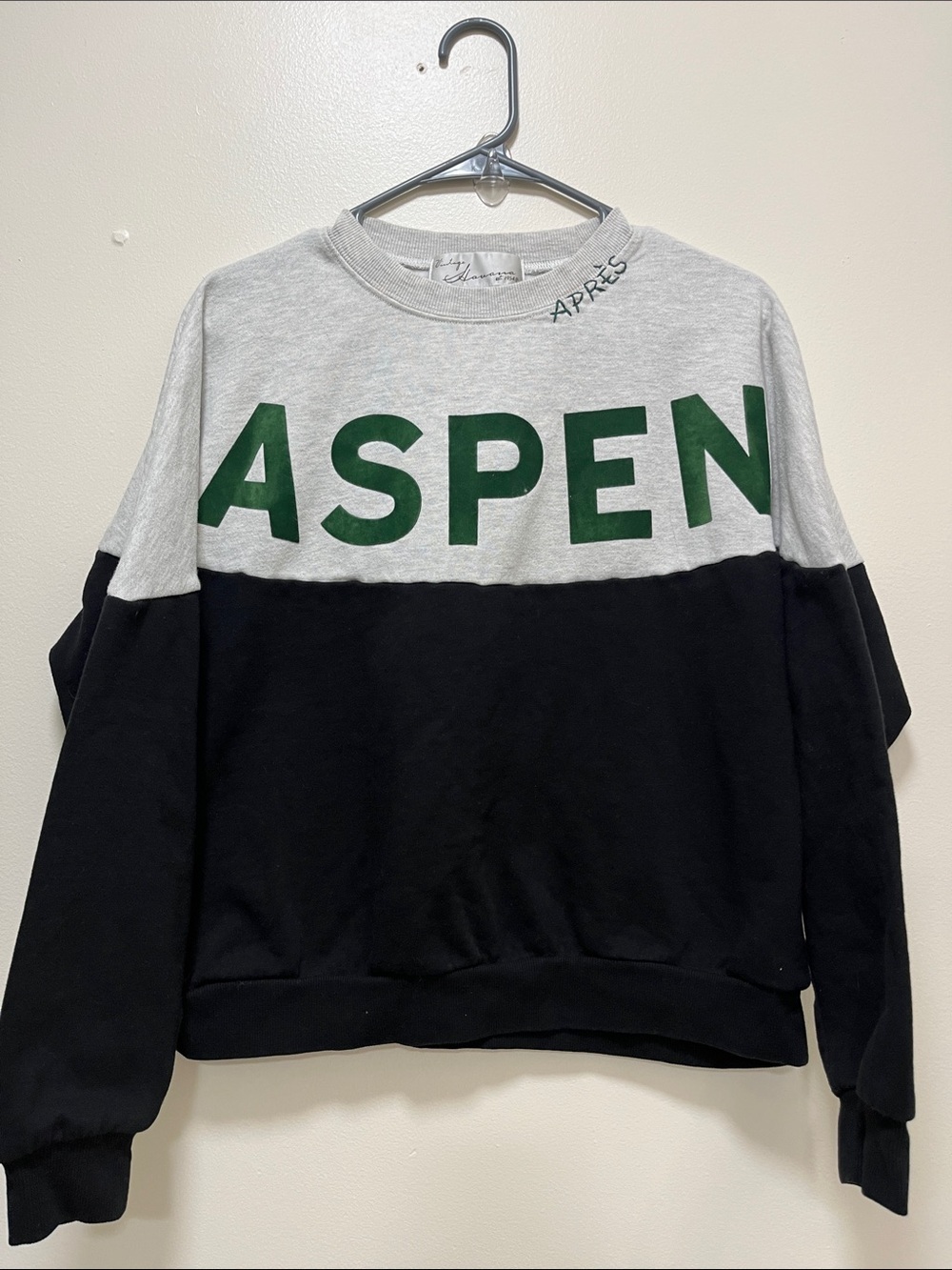 Vintage Havana Aspen Colorblock Crewneck Sweatshirt - Gray, Black, Green - Picture 3 of 8